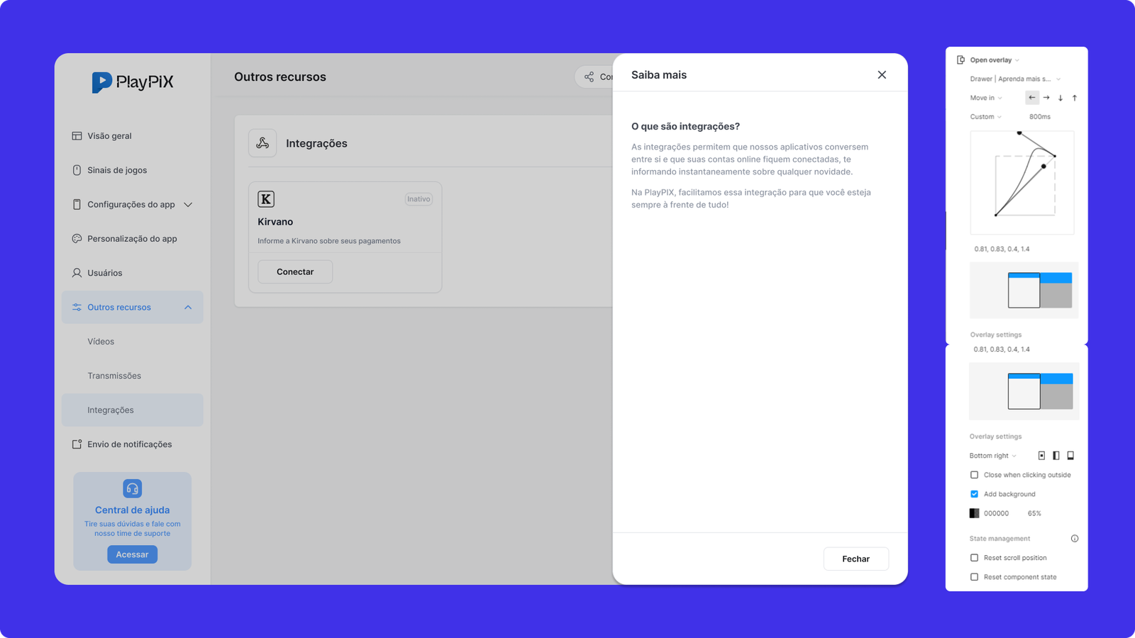 Integrações — Configuração da integração